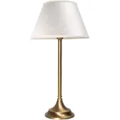 Licht-Erlebnisse Nachttischlampe E14 36 cm Weiß Bronze aus Stoff Echt-Messing Klassisch Nachttischleuchte
