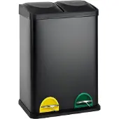 SVITA TC2X20 Kücheneimer Office 40L Trennmülleimer Mülltrennung Stahl Schwarz