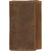 Bagan Braune Damen Geldbörse aus Rindleder im Vintage Design, mit Münz- und Kartenfächern, 9x14x2 cm