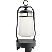 Elstead Lighting Elstead Lyndon LED Außen-Stehleuchte 48cm Bluetooth Lautsprecher Strukturiertes Schwarz IP44