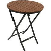 Degamo Gartentisch Bistrotisch Klapptisch LIENZ 61,5cm rund, Stahl Akazie braun