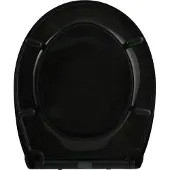 Spirella WC Sitz Toilettendeckel Harry mit Absenkautomatik und auf Knopfdruck abnehmbar zur Reinigung in Schwarz – Easy Fix Clip System