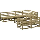 vidaXL 8-tlg. Garten-Sofagarnitur Kiefernholz Imprägniert