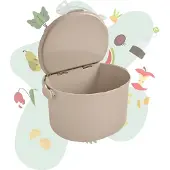 Plastika Skaza Behälter für Küchenabfälle, formschöner Komposteimer, Biomüll-Eimer, cappuccino