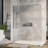 NEXTREND - GmbH Duschabtrennung Walk-In Nano Echtglas EX101 - Milchglas - 10 mm - Wandprofil Chrom - Breite wählbar, Breite Walk-In:1500mm