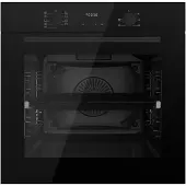 Böhme Einbaubackofen HB60F78PPB mit versenkbare Knebel, Schwarz Glas mit Heißluft, Timer, 1-fach Teleskopauszug