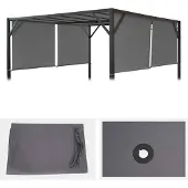 Mendler Ersatzbezug für Dach Pergola Pavillon Beja 3x4m grau