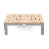 SonnenPartner Loungetisch Equila Aluminium anthrazit/Teakholz natur 85x85 cm Lounge-Tisch