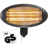 Trotec IR 2000 S Infrarotstrahler Heizstrahler Quarzstrahler Terrassenheizer, Infrarotwärme ohne Vorheizen, spritzwassergeschützt, 3 Schalt- und Leistungsstufen, 2000 Watt