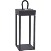 LINDBY LED-Akkutischlampe Iruna, schwarz, Metall, 27cm, dim.