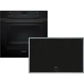 Siemens iQ500 PQ524IA3BZ (HB279GBB3+EH845BFB5E), Zonen-Induktionskochfeld, 5 Zone(n), Glaskeramik, Schwarz, Berührung, 80,2 cm