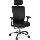 Hjh OFFICE NOVA | Leder - Profi Bürostuhl Schwarz