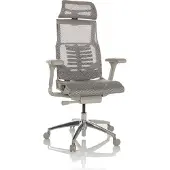 Hjh OFFICE High End Bürostuhl POFIT G GEN2 Ergonomischer Schreibtischstuhl mit Armlehnen Netzstoff Hellgrau Drehstuhl für Büro, Zuhause