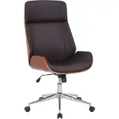 Mendler Bürostuhl HLO-CP84 Kunstleder walnuss/braun