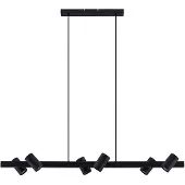 LINDBY Hängeleuchte Savoli, 116 cm, schwarz, 6-flg., Stahl