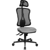 Topstar Bürostuhl Head Point SY, HE200 G23/B90X Stoff grau, Gestell schwarz