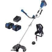 Scheppach Akku Freischneider Rasentrimmer BC-BCH380/40 - 2x20V | 380mm Breite Trimmer | 255mm Breite Sense | inkl. 2x 4Ah Akku + 2,4A Doppelladegerät