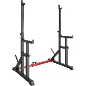 TecTake Squat Rack Creed multifunktional bodenschonende Kunststoffkappen, inklusive 2 Aufnahmen für Hantelscheiben