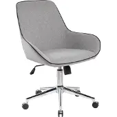 Dmora Bürostuhl Darwin, Arbeitsstuhl mit Rollen, Ergonomischer Bürositz, 66x59h98 cm, Grau