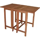 Degamo Balkontisch Doppel Klappentisch Gartentisch 107x65x74cm rechteckig, Eukalyptus Holz geölt