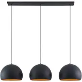 LINDBY Tarjei Pendelleuchte L146 Black/Gold - , Tarjei, dimmbar, Schwarz, für Wohnzimmer, Metall, Modern