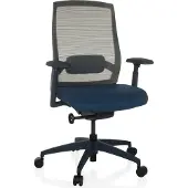 Hjh OFFICE Profi Bürostuhl COLORE Ergonomischer Schreibtischstuhl mit Armlehnen (höhenverstellbar) Stoff / Netzstoff Blau Drehstuhl für Büro, Zuhause