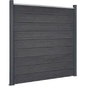 vidaXL Zaunelement-Set Grau 526x186 cm WPC