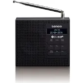 Lenco PDR-020BK - Tragbares Radio DAB+ FM-Radio mit Weckfunktion - Schwarz