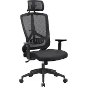 Songmics Bürostuhl ergonomischer Drehstuhl mit Lendenwirbelstütze schwarz