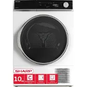 Sharp KD-NHA0S6GW1C-DE Wärmepumpentrockner (10 kg, EEK C), (15 Trockenprogramme, 20 Min. Kurzprogramm, Edelstahltrommel mit LED-Beleuchtung), Weiß