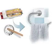 Fackelmann Klebesystem für Badaccessoires, Super-Kleber für Badzubehör, superfester Halt, rückstandlose Entfernung (Farbe: Weiß), Menge: 6 Gramm
