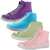 Andrea conti 0341500 Damen Schnürboots mit Reißverschluss High Top Leder, Größe:39 EU, Farbe:Blau
