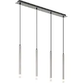 Globo Design-Pendelleuchte Ryan 4-flammiges Nickel
