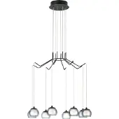 Eglo LED Hängelampe Rovigana, Pendelleuchte Esstisch 8-flammig, Deckenlampe hängend dimmbar, Stahl in schwarz, Rauchglas