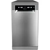Bauknecht BK6FC11BS7A0X, Freistehend, Single (45 cm breit), Edelstahl, Schwarz, Tasten, 1,3 m