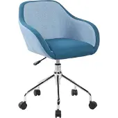 Dmora Bürostuhl Dgorgon, Arbeitsbürostuhl, Ergonomischer Bürostuhl, 56x58h77/84 cm, Blau