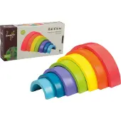 Jouéco Holz Regenbogen Stapelturm 7-teilig Montessori Spielzeug