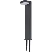LINDBY LED-Solar-Sockelleuchte Eleazar, schwarz, Alu, Sensor