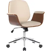 Mendler Bürostuhl HLO-CP52 Kunstleder walnuss/creme