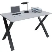 VCM Holz Schreibtisch | H. 76 x B. 140 x T. 80 cm | Computertisch schlicht | Füße aus hochwertigem Metall | Arbeitstisch | Büromöbel - Lona X