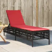 Prolenta Maison Exclusive - Sonnenliege mit Kissen Braun Poly Rattan