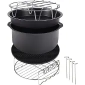 Monzana 9tlg Heißluftfritteuse Airfryer Zubehör Set Fritteuse XL 6,5l