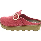 Rohde Damen Pantoffel Softfilz Hausschuh mit Plateau und Schnalle Foggia-D 6117, Größe:38 EU, Farbe:Rot