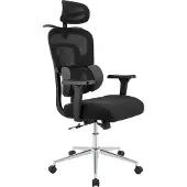 CLP Bürostuhl Lothenda ergonomisch 3D-Armlehnen Lordosenstütze höhenverstellbar schwarz