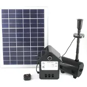 Mauk Solar Teichpumpe 10W 800 l/h Solarpumpe LED Gartenteichpumpe