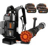 WORX WG572E, Rucksack-Gebläse, 240 km/h, 1360 m³/h, Schwarz, Elektro, Akku