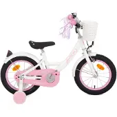 AMIGO Spiel + Freizeit GmbH AMIGO Kinderfahrräder Mädchen Perfect 14 Zoll 22 cm Mädchen Rücktrittbremse Weiß/Rosa