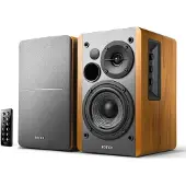 Edifier Studio R1280DB - 2.0 Bluetooth-Lautsprechersystem (42 Watt), Regallautsprecher mit Infrarot-Fernbedienung in Holzfarbe