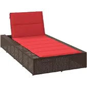 Syfax Sonnenliege mit schwebender Auflage Braun Poly Rattan