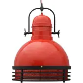 Bamyum Pendelleuchte Hängelampe Vintage Ø40 cm E27 Rot Metall Lampe